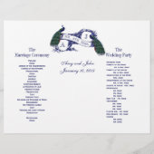 Vintages Pfauenhochzeitprogramm (Rückseite)