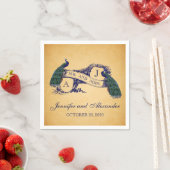 Vintages Pfauenhochzettel Napkins Serviette (Beispiel)
