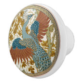 Vintages PfauenJugendstil-Muster Keramikknauf (Rechts)