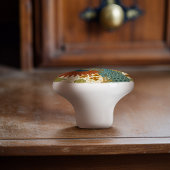 Vintages PfauenJugendstil-Muster Keramikknauf