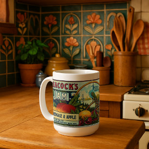 Vintages Pfauenmarkierungsstempel Kaffeetasse
