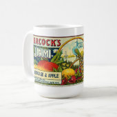 Vintages Pfauenmarkierungsstempel Kaffeetasse (Vorderseite Links)