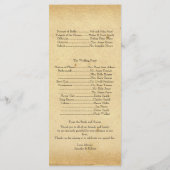 Vintages Pfauenmonogramm-Hochzeitsprogramm Programm (Rückseite)