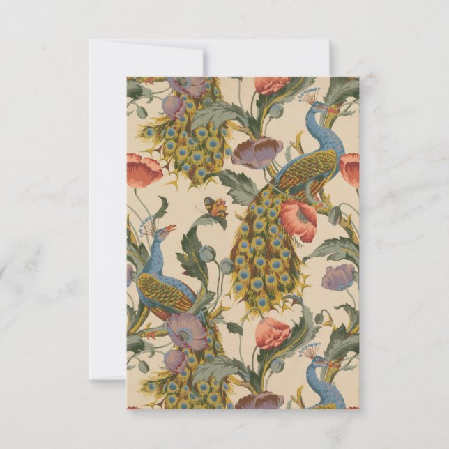 Vintages Pfauenmuster Farbenfrohe Kunst (Vorderseite)