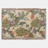 Vintages Pfauenmuster Farbenfrohe Kunst Decke (Vorderseite)