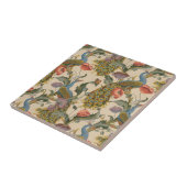 Vintages Pfauenmuster Farbenfrohe Kunst Fliese (Seite)