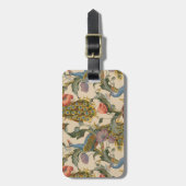 Vintages Pfauenmuster Farbenfrohe Kunst Gepäckanhänger (Vorderseite vertikal)