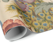 Vintages Pfauenmuster Farbenfrohe Kunst Geschenkpapier (Rolleneckpunkt)