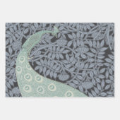 Vintages Pfauenmuster Farbenfrohe Kunst Geschenkpapier Set (Vorderseite 2)
