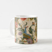 Vintages Pfauenmuster Farbenfrohe Kunst Kaffeetasse (Vorderseite Links)