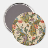 Vintages Pfauenmuster Farbenfrohe Kunst Magnet (Vorderseite/Rückseite)