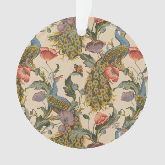 Vintages Pfauenmuster Farbenfrohe Kunst Ornament (Vorderseite)