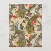 Vintages Pfauenmuster Farbenfrohe Kunst Postkarte (Vorderseite)
