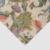 Vintages Pfauenmuster Farbenfrohe Kunst Seidenpapier (Ausschnitt)