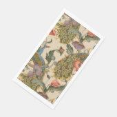 Vintages Pfauenmuster Farbenfrohe Kunst Serviette (Ecke)