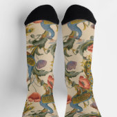 Vintages Pfauenmuster Farbenfrohe Kunst Socken (Oben)