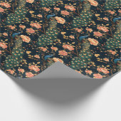 Vintages Pfauenmuster Geschenkpapier (Ecke)