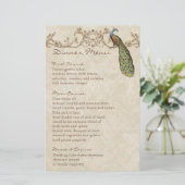 Vintages Pfauenschwarz, Tafelblatt zum Abendessen (Stehend Vorderseite)