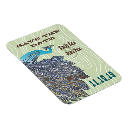 Vintages Pfauenwälder Save the Date Magnet (Rechte Seite)