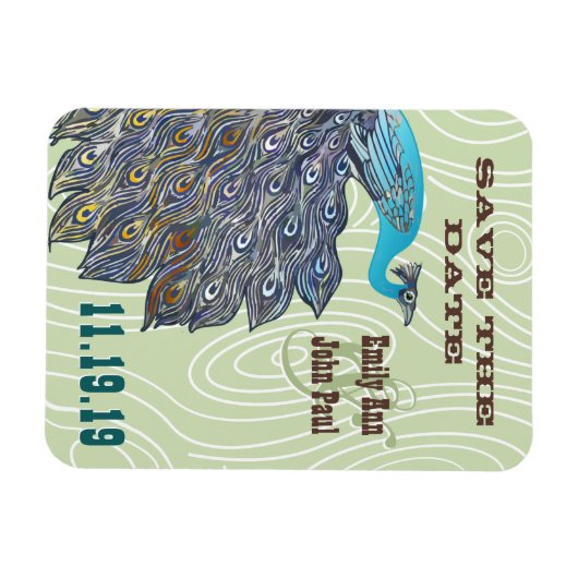 Vintages Pfauenwälder Save the Date Magnet (Horizontal)