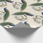 Vintages Pfauenwappenpapier Geschenkpapier (Ecke)