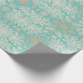 Vintages Pfefferpapier mit Schneeflocken Geschenkpapier (Ecke)