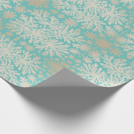 Vintages Pfefferpapier mit Schneeflocken Geschenkpapier (Ecke)