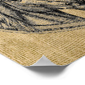 Vintages Pferd Cameo auf Burlap Poster (Ecke)