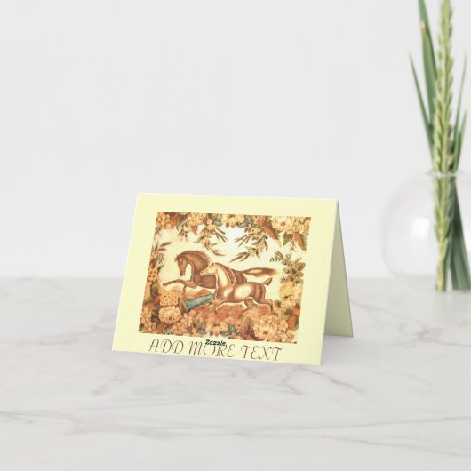 Vintages Pferd Dankeschön Karte (Rückseite)