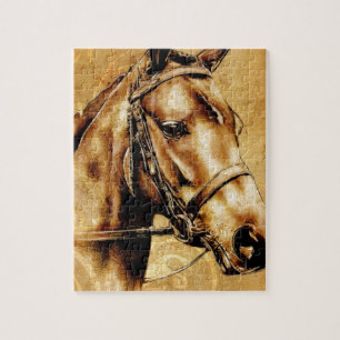 Vintages Pferd der schönen Künste F049 Puzzle