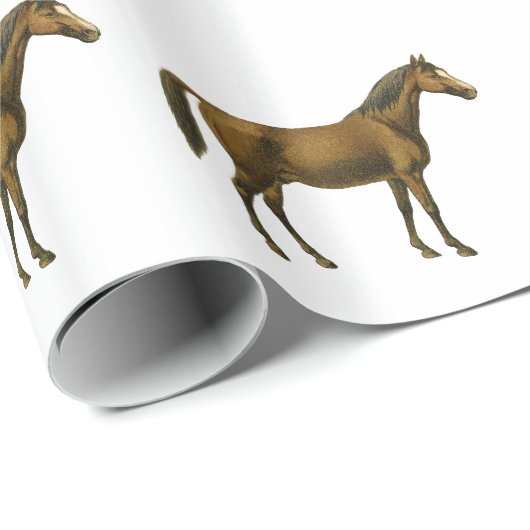 Vintages Pferd Geschenkpapier (Rolleneckpunkt)
