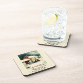 Vintages Pferd Gezeichnet Sleigh Weihnachten Getränkeuntersetzer (Rechte Seite)