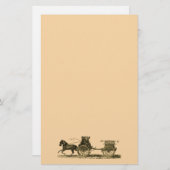 Vintages Pferd gezeichnete Briefpapier (Vorne/Hinten)