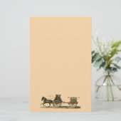 Vintages Pferd gezeichnete Briefpapier (Stehend Vorderseite)