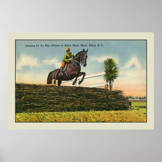 Vintages Pferd Jumping Aikin SC Poster (Vorne)