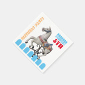 Vintages Pferd Karussell 5. Geburtstagskapitäne Serviette (Ecke)