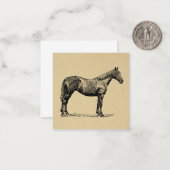 Vintages Pferd Kunst, Illustriert Reiten Mitteilungskarte (Vorderseite/Rückseite Beispiel)