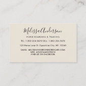 Vintages Pferd Personalisierte Pferde Visitenkarte (Rückseite)