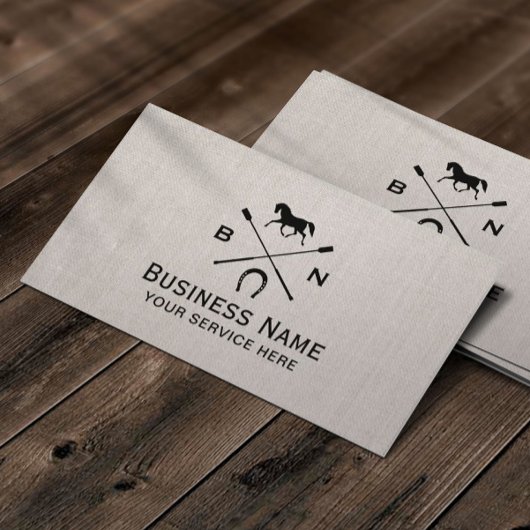 Vintages Pferd Reitausflug Reitsport Reiten Visitenkarte