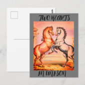 Vintages Pferd Romantische Postkarte (Vorne/Hinten)