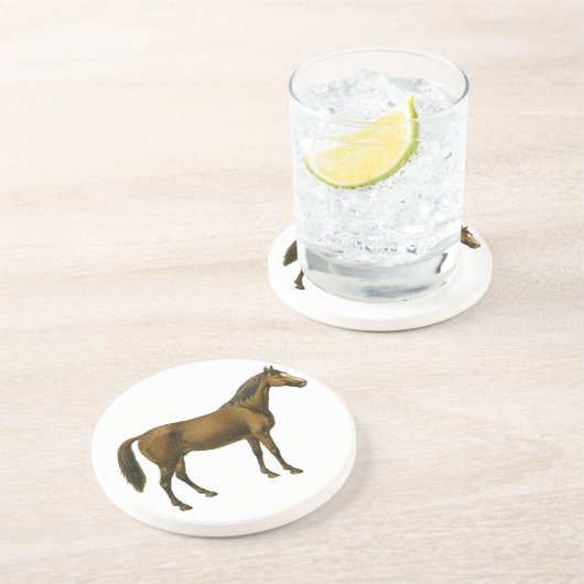 Vintages Pferd Sandstein Untersetzer (Seite)