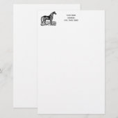 Vintages Pferd Stehend Briefpapier (Vorne/Hinten)