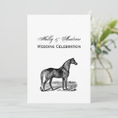 Vintages Pferd Stehend Einladung (Stehend Vorderseite)