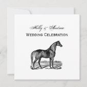 Vintages Pferd Stehend Einladung (Vorderseite)