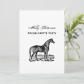 Vintages Pferd Stehend Einladung (Stehend Vorderseite)