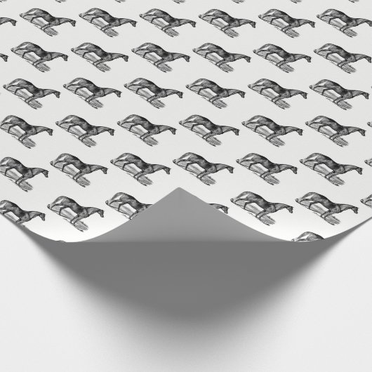 Vintages Pferd Stehend Geschenkpapier (Ecke)