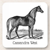 Vintages Pferd Stehend Getränkeuntersetzer (Vorderseite)