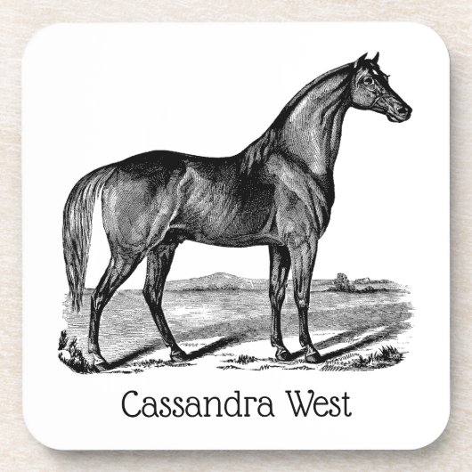 Vintages Pferd Stehend Getränkeuntersetzer (Vorderseite)