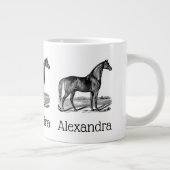 Vintages Pferd Stehend Jumbo-Tasse (Rechts)