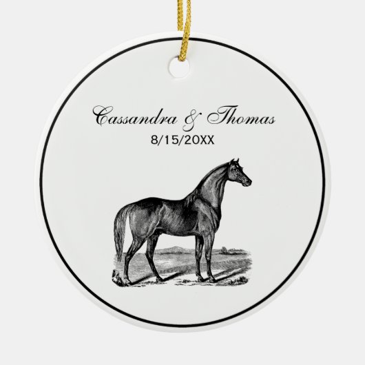 Vintages Pferd Stehend Keramik Ornament (Vorne)
